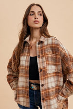 Oat & Mocha Plaid Button Down Shirt