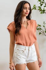 Dusty Apricot Short Sleeve Top