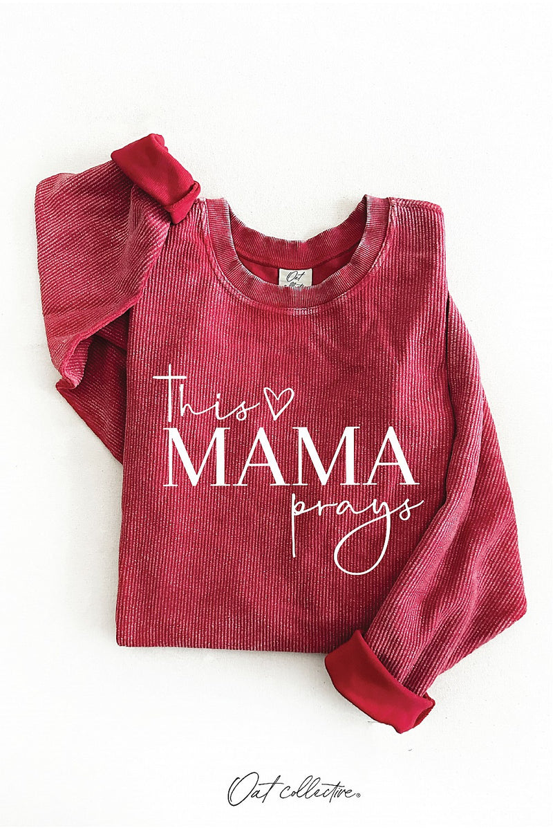 This MAMA Prays Thermal Vintage Pullover