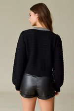 Black Harper Bow Knit Sweater