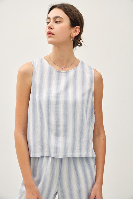 トップス SACRA 23SS LINEN COTTON CHAMBRAY GILET Chambray Sleeveless Tunic | Nautica