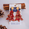 Red & Gold Christmas Tree Earrings