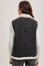 Faux Fur Denim Vest