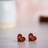 Kansas City Red KC Heart Studs