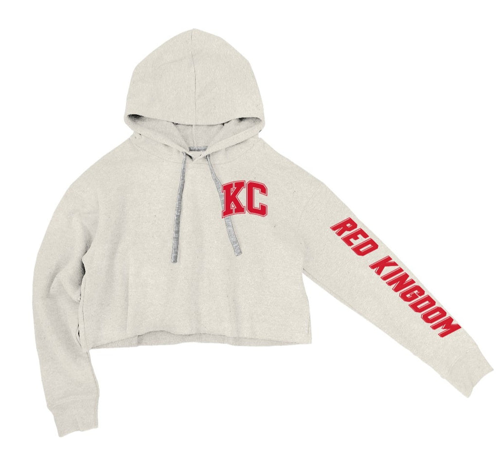 Kansas City Ivory & Red Cropped Hoodie