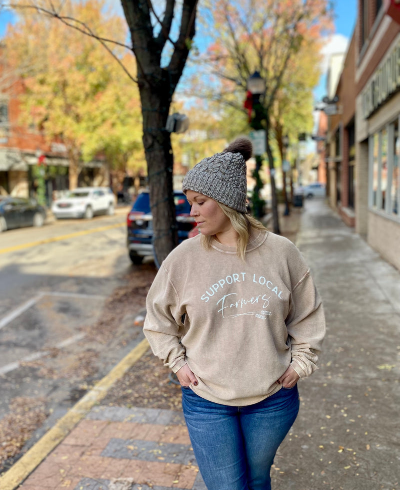 Support Local Farmers Latte Thermal Pullover