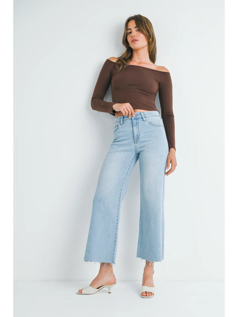 JBD Light Denim Slim Wide Leg