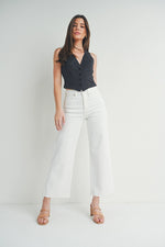 JBD White  Slim Wide Leg Pants