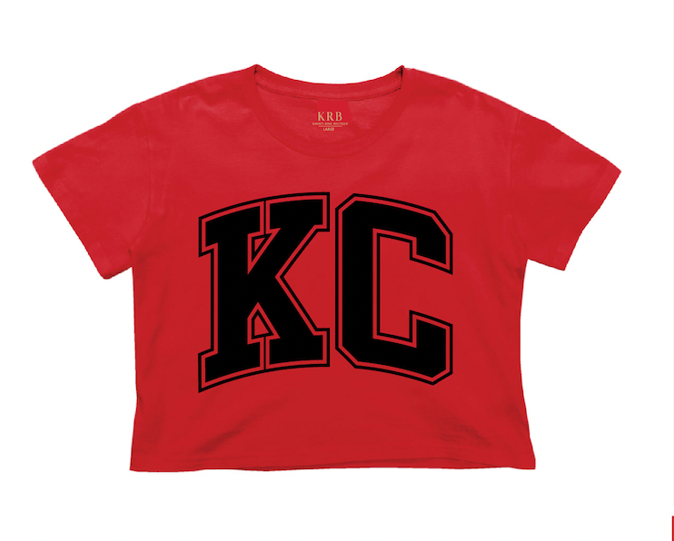 KC Red & Black Cropped Tee