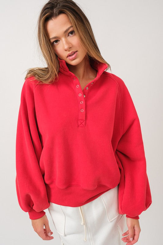 Red Collared Pullover