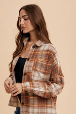 Oat & Mocha Plaid Button Down Shirt