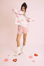 Pink & Cream Heart Sweater