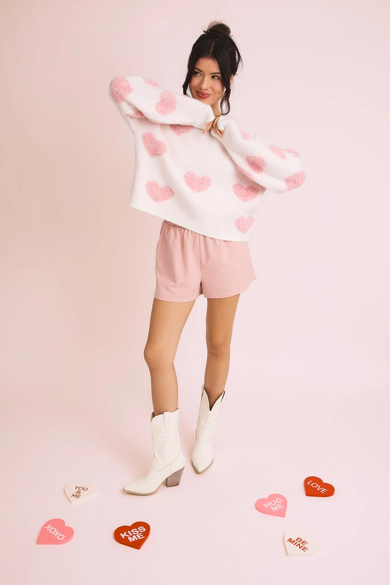 Pink & Cream Heart Sweater