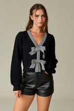 Black Harper Bow Knit Sweater