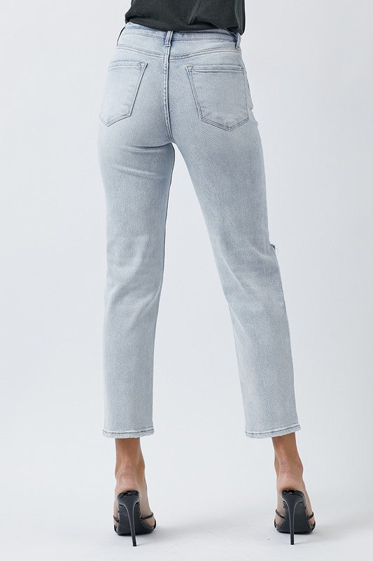 High Waist Relaxed Jeans - White