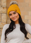 Mustard Cable Knit Hat