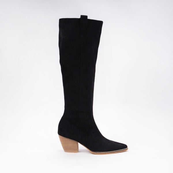 Birkin Black Tall Suede Boots